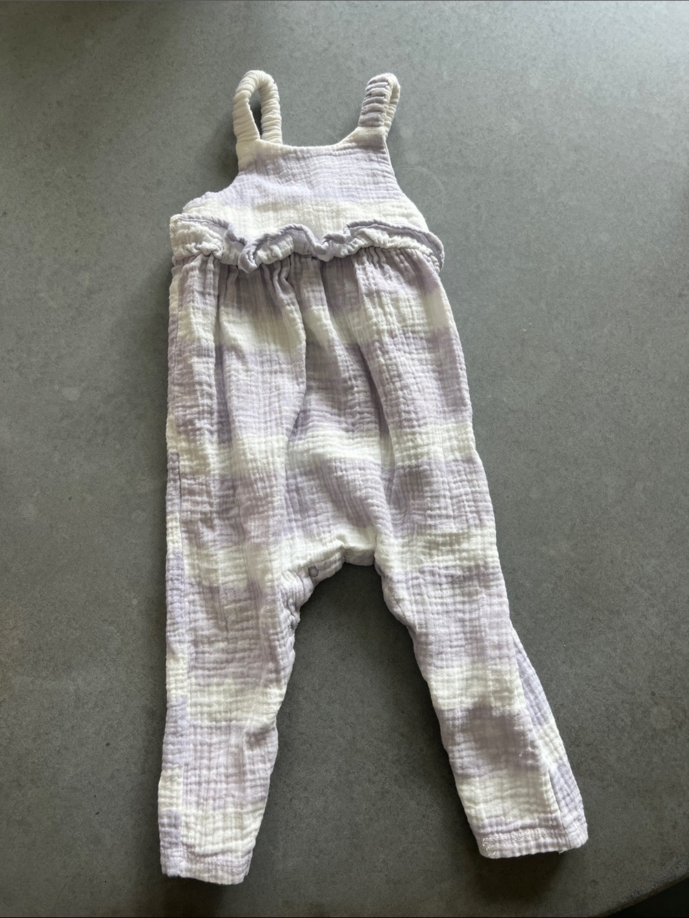 Lavender & Cream Gauze Baby Romper size 18 months
